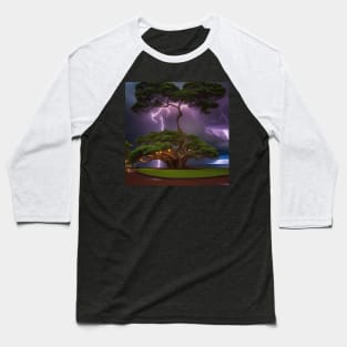 Iconic World Landmarks During A Thunderstorm: Banyan Tree Maui Baseball T-Shirt